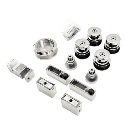 China Easy Installation Stainless Steel 304 Chrome Finish Sliding Glass Door Hardware Kit Shower Room Accessories System Sliding Window Roller for sale