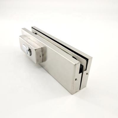 China Modern Beautiful Surface Stainless Steel Frameless Sliding Glass Door Lock and Canopy Patch Fittings for sale