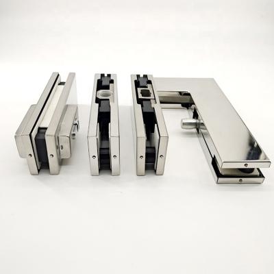 China Modern bottom and top corner center stainless steel hardware patch fitting for glass door for sale