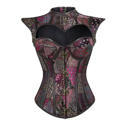 China Halloween Antibacterial Role Playing Shapewear New Fashion Gothic Steampunk Dark Knight Body-Hugging Corset For 2021 for sale