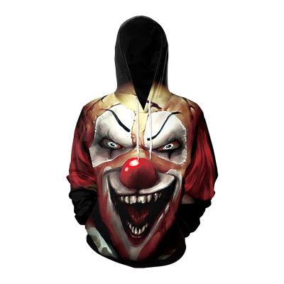 China Anti-Wrinkle Carnival Street Fashion Street All Over Print Pullover Sweatshirt Black Over The Drawstring Hooded Sized for sale