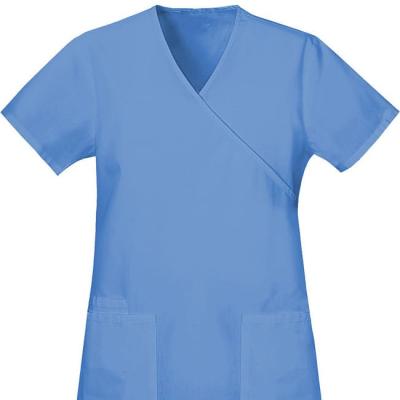 China Thin Nurse Uniform Scrub Top Comfortable/Breathable/Goods/Anti-Wrinkle Fake Hospital Wrap Scrub Uniform Vendors for sale