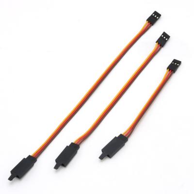 China RC Hobby 15 20 30 50 80cm 100cm Servo Extension Cable Lead with Anti-loose Hook for RC Futaba Male JR to Female Wire for sale