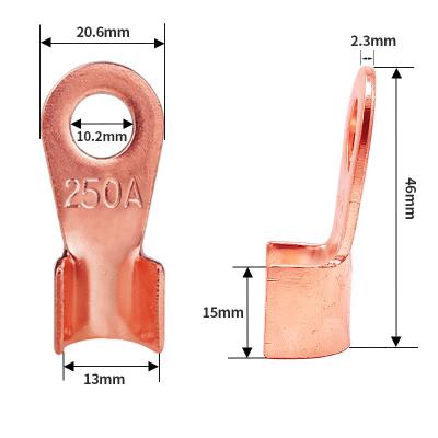 China Wire Connecting 250A Nose Spot Welding Accessories Welder OT-250A Battery Cable Connector Terminal Open Copper Crimp for sale