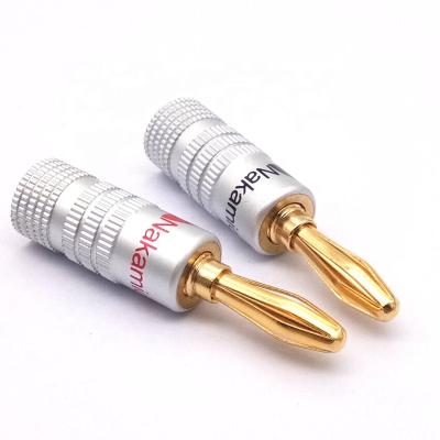 China audio & High Quality Straight Video Nakamichi 4mm Banana Plug 24K Gold Plated BFA Male Speaker Copper Audio Connector for sale