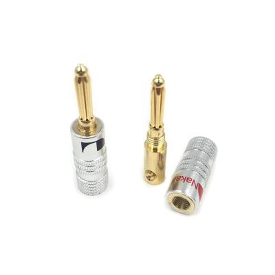 China audio & Nakamichi BFA Video Gold Plated 24K Copper With Solid Aluminum Shell 7 Core Screw Banana Plug For Speaker Audio Cable Connector for sale