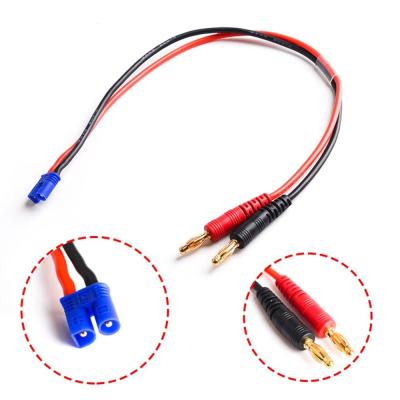 China RC Car EC2 EC3 EC5 Connector to 4mm Banana Plug Charging Cable with 16AWG 30CM Silicone Wire for RC Lipo Battery for sale