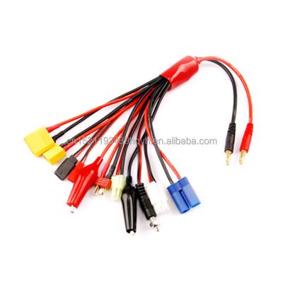 China Multirotor B6AC Charger Multi Function 10 IN 1 Cable XT60 Deans JST Convert Charging Connector For RC Lipo Battery for sale