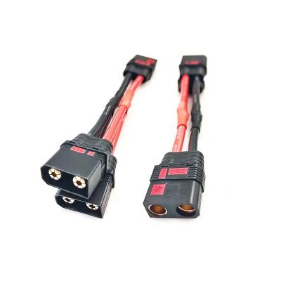 China RC Lipo Battery Anti Spark QS8-S Connector QS8 Female To Male Parallel Y Wire Harness Adapter Cable 8AWG 150mm For RC DIY Parts Drone UAV for sale