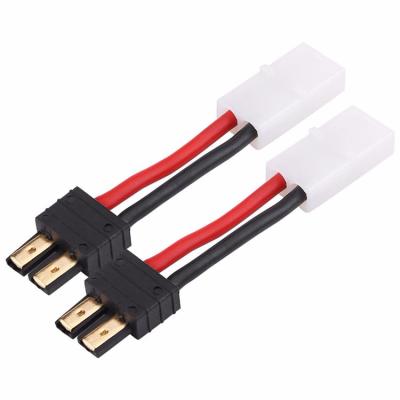 China RC Lipo Battery Male TRX Connector to Tamiya Female Plug Adapter Cable 14AWG 100mm Silicone Wire for RC Lipo Battery ESC Motor for sale