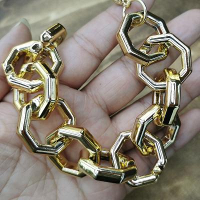 China New Design CLASSIC Bracelets For Women Chain Link Charm Statement Large Irregular Square Bracelet for sale