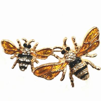 China Gold Tone Enamel Rhinestone Bumble Bee Brooch from Crystal Women Jewelry, Bee Pin Brooches for sale