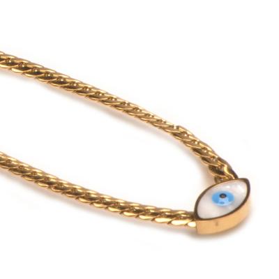 China BOHEMIA Evil Eye Necklace 18K Gold Plated Adjustable Chain Choker Jewelry for sale