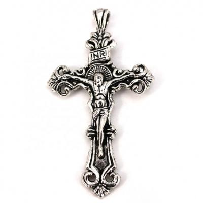 China Wholesale Zinc Alloy Men's Cross Pendant Necklace Jesus Religious Unisex Jewelry Accessories for sale