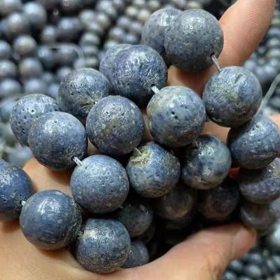 China Natural Stone Love Stone Bead 8-14mm Coral Round Loose Beads Necklace Natural Blue For DIY Jewelry Making for sale