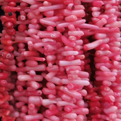 China Stone Coral Pendants Small Stick Loose baroque Coral Beads Red Branch Coral bead DIY necklace bracelet earring making for sale