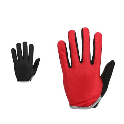 China No LOGO Pure Color Racing Gloves For Bicycle Sports Equipments Black Red Full-finger Gloves ZERAY HuB20ST04 for sale