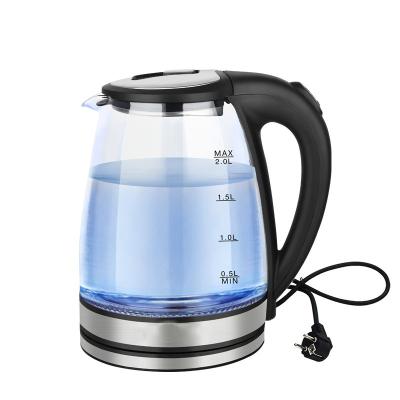 China 360 Degree Base Hotel Household 1500 Smart Constant Kitchen Water Kettle Samovar Gooseneck Rotation Thermal Electric Portable Kettle Glass Household for sale