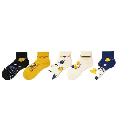 China Wholesale Fashion Men's Breathable Cotton Cat Designs Jacquard Happy Socks Cartoon Fashion Black Ankle Socks QUICK DRY for sale