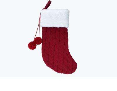 China Decoration Christmas Knitted Gift Bag Christmas Ornament Supplies Dangling Nonwoven Socks for sale