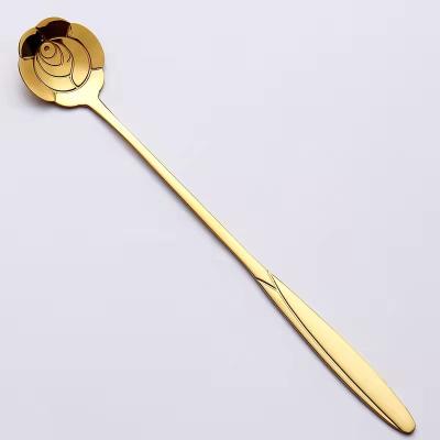 China 304 Stainless Steel Sustainable Creative Fashion Colorful Cute Ice Scoop Stirring Mini Small Long Hand Tea Dessert Teaspoon for sale