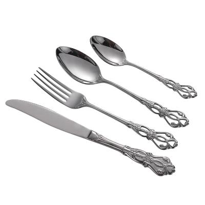 China 2022 NEW Design 304 Stainless Steel Silverware Kitchen Box Cutlery Flatware Cutlery Spoon and Fork Cutlery Set for sale