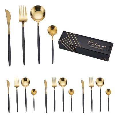 China Vintage Flatware Wedding Eco Friendly Royal Luxury Gold Plated Gold Plated Cutlery Set for sale