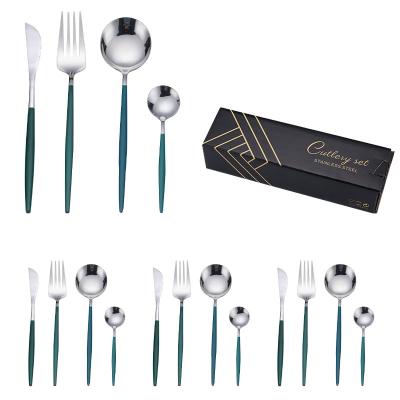 China Viable Wholesale Customized Luxury Reusable Logo Flatware 304 Stainless Steel Cutlery Set for sale