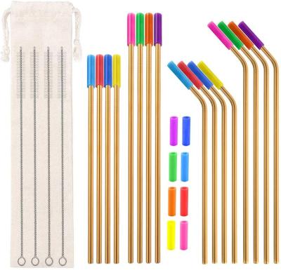 China 100% Sustainable Food Grade Top Selling Metal Straw High Quality Stainless Steel Eco-Friendly Reusable Straw Bar Accessories Drinking Straw for sale