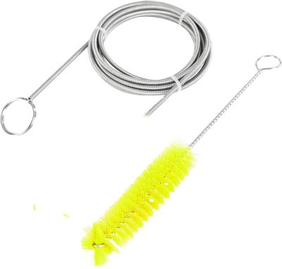 China Viable Aquarium Filter Sweep Double Bristle Pipe Cleaner Stainless Steel Tube Soft Ended Cleaning Brush Long For Fish Tank for sale