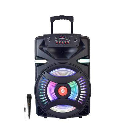 China Video Call 15 Inch Electronic Outdoor Trolley Speaker Home Theater Stock System TV Music Speaker System Instruments for sale