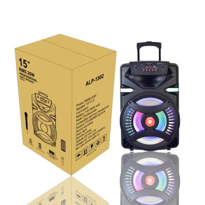 China 15 Inch Portable Subwoofer Speaker Blue Video Call Connect Home Theater Syetem Loudspeaker Karaoke Cart Speakers for sale