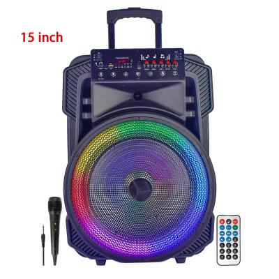 China 2021 Function Phone New Design 15 Inch 20W Home Outdoor Karaoke Stage Dance Blue-Connected Super Bass Speaker for sale