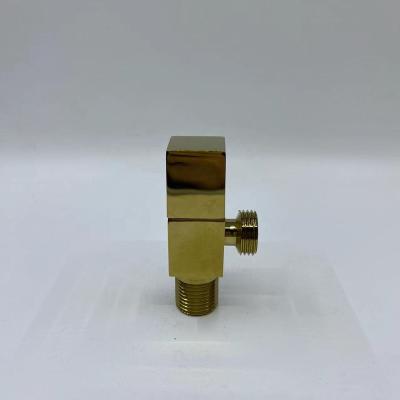 China Home Kitchen 1/2 Inch High Quality Bathroom Gold Brass Square Angle Valve for sale