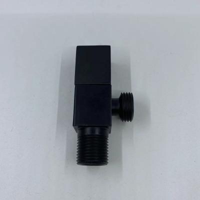 China Matte Black Square Triangle Valve 1/2 Kitchen Sink Angle Valve Home Bathroom for sale