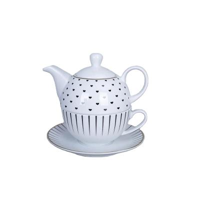 China Potted Viable Popular Porcelain Set Teapot Cups Hot Ceramic Saucer Sets Ceramic Tea Set for sale