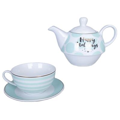 China Viable Customized Multi Color Bone China Ceramic Coffee Cup And Saucer Coffee Teapot Set for sale