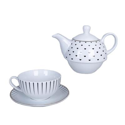 China Viable Customized Ceramic Bone China Coffee Cup And Saucer Gifts Coffee Teapot Set for sale