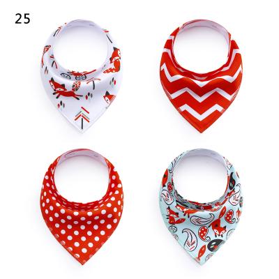 China Custom Factory 100% Cotton Organic Bandana BPA Free Printed Amazon Triangular Bibs for sale