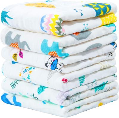 China Compressed Baby Cotton 6 Layers Muslin Washcloths Kids Face Towels Burp Tissues Luxury Muslin Wash Cloth for sale