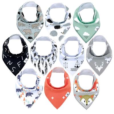 China Super Soft Hot Antibacterial Baby Bibs Antibacterial Sale Amazon Bandana Imperial Drool Bibs Newborn Cartoon Animal Pattern for sale