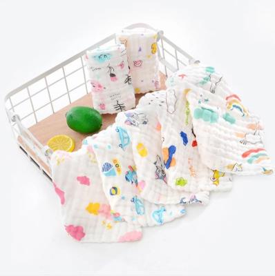 China Baby Saliva QUICK DRY Soft Towel Burp Baby Muslin Washcloths Kids Cloth Printed Bamboo Face Cloth for sale