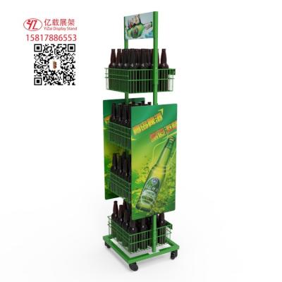 China Mobile Metal Cola Display Stand Solid Free Drinks Shop Merchandise Display S54 for sale