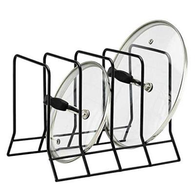 China Amazon Hot Selling Metal Pot Cover Rack 2021 Pan Pot Holder Organizer Kitchen Pot Cover Storage Display Rack Lid Rack Tp-178 for sale