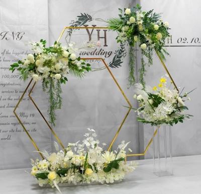 China Outdoor Lawn Background Iron Frame Wedding Marry Backdrop Arch Artificial Flower Stand Holder For Birthday Party DIY Stage Tp-111 for sale