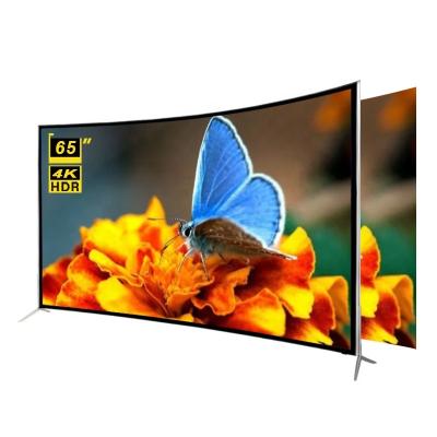 China From Guangzhou factory 4K HD home/best price hotel/project TV curved screen 65 inch smart TV Android smart TV for sale