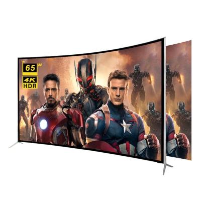 China Cheap price home/hotel/project TV 4K HD TV drop-resistant durable curved screen 65 inch Android smart TV TV for sale