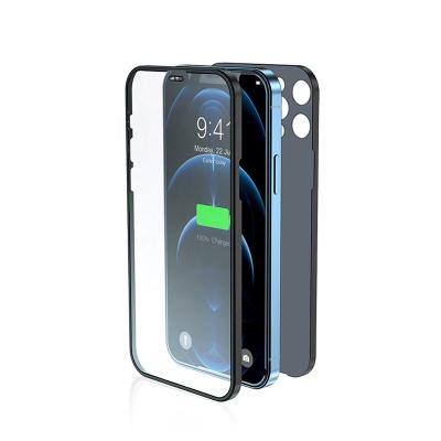 China All-in-one 360 ​​Anti-fall glass film mobile phone case cell phone protection inclusive set for iphone 12 pro mini 12max for sale