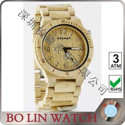 China Steel moon phase wood watch, wood watch, bamboo wood watch for sale