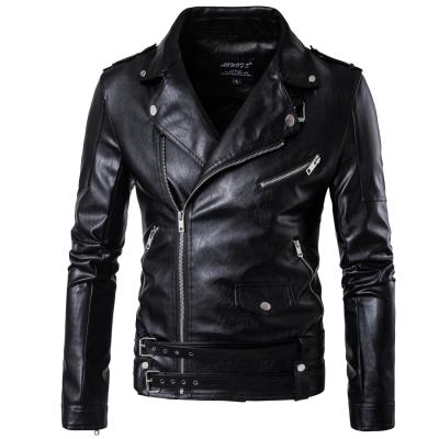 China High Quality Black Windproof Trim Zip Coat Motorcycle Suit M-5Xl Fashionable Mens Leather for sale